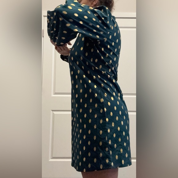 SHEIN Teal Dress with gold Dots - Picture 3 of 6